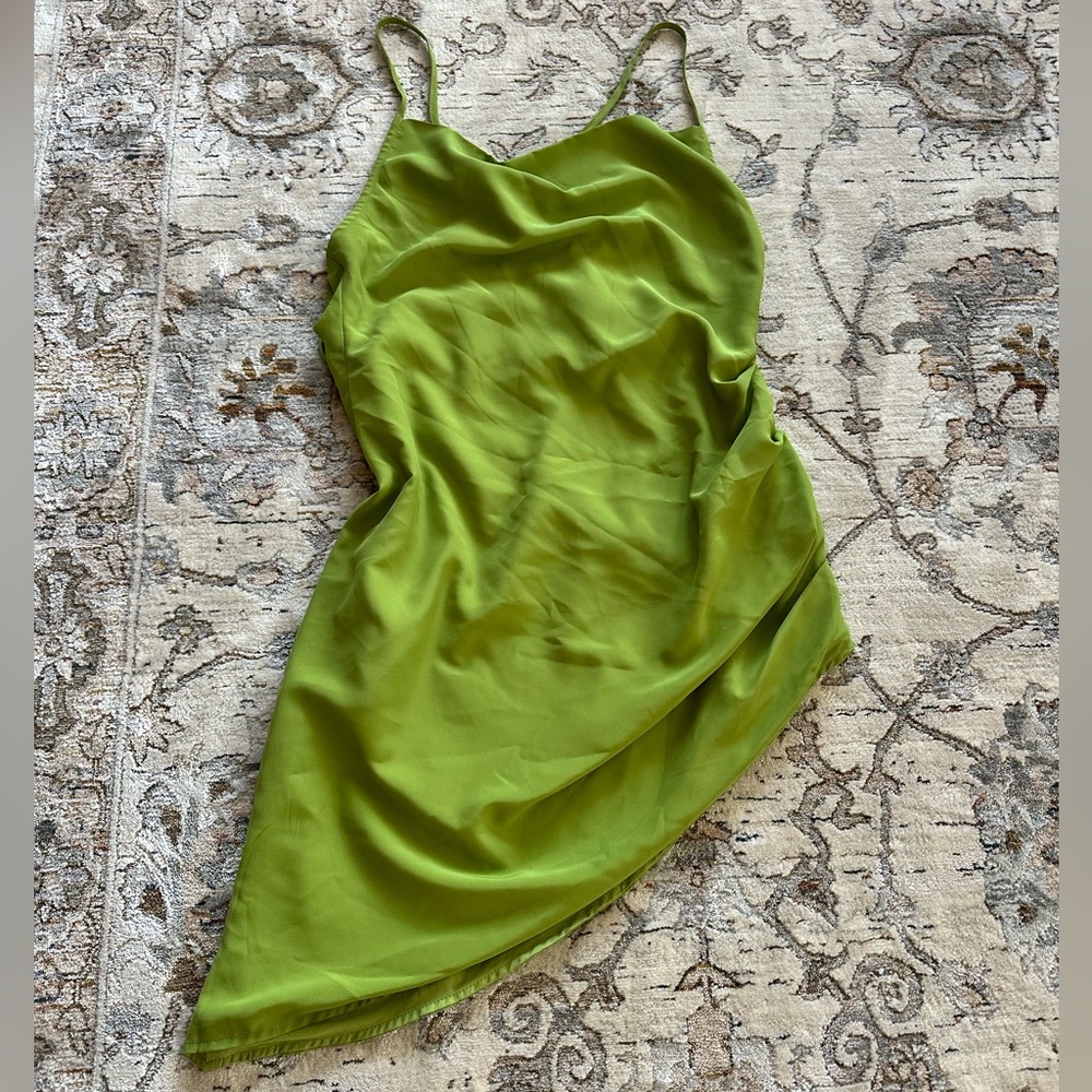 Forever 21 Green Asymmetrical Cowl-Neck Dress!